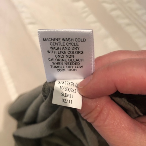 Banana Republic olive green cotton dress with ruffle - Picture 7 of 10